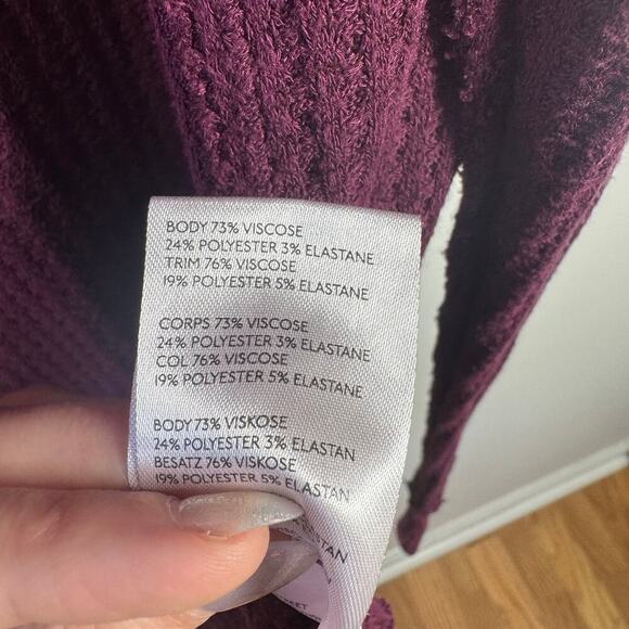 We The Free Free People Wine Purple North Shore Thermal S Tunic Oversized Boho - Picture 7 of 8